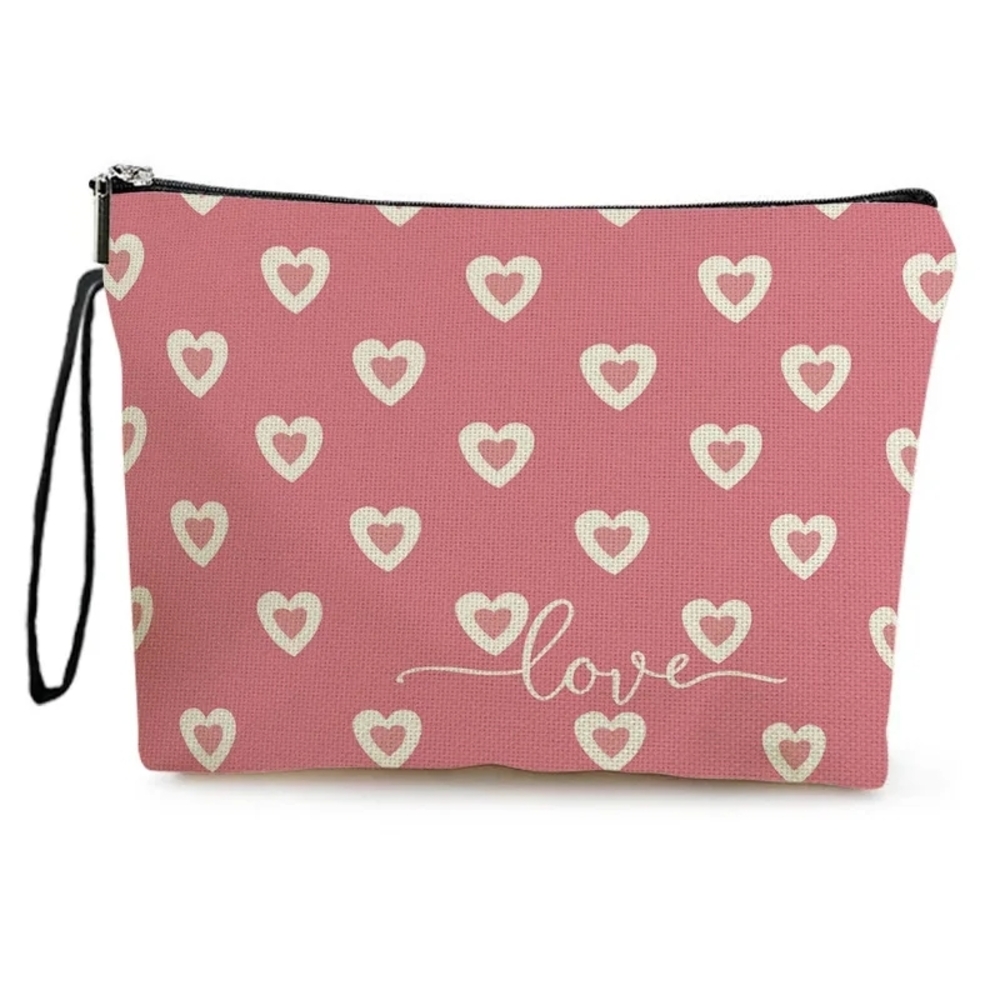 Love & Letter Design Makeup Pouch, Zipper Cosmetic